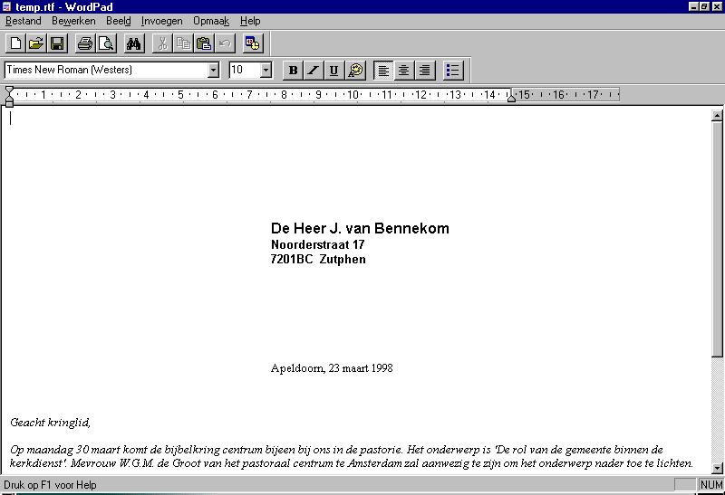 In de map KLAWin5\Brieven staan voorbeeldbrieven die u zelf aan kunt passen. U kunt ook nieuwe brieven maken. Sla die dan wel op als.rtfbestand, anders kan KLA ze niet gebruiken. 2.2.14.5. Attestatie Attestaties worden meestal gemaakt als een lid vertrekt.