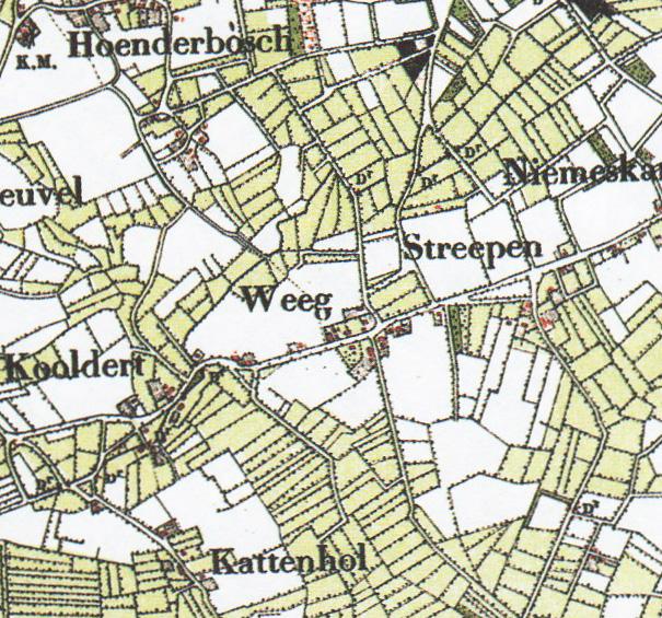 In het kader van de Ruimte voor Ruimte regeling, mogen hierdoor twee woningen worden gebouwd op aangrenzend perceel P1975. Topografische kaart 2004 Historische kaart ca.