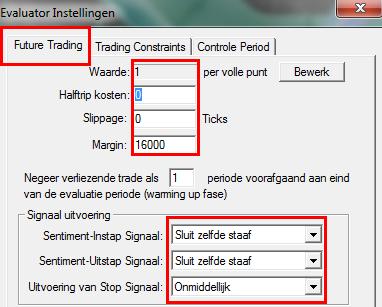 Evaluator Instellingen In de DesignerBar, selecteer de optie «Future Trading» onder Tradingsystem Instellingen. Iedere methode is gekoppeld aan een "Evaluator".
