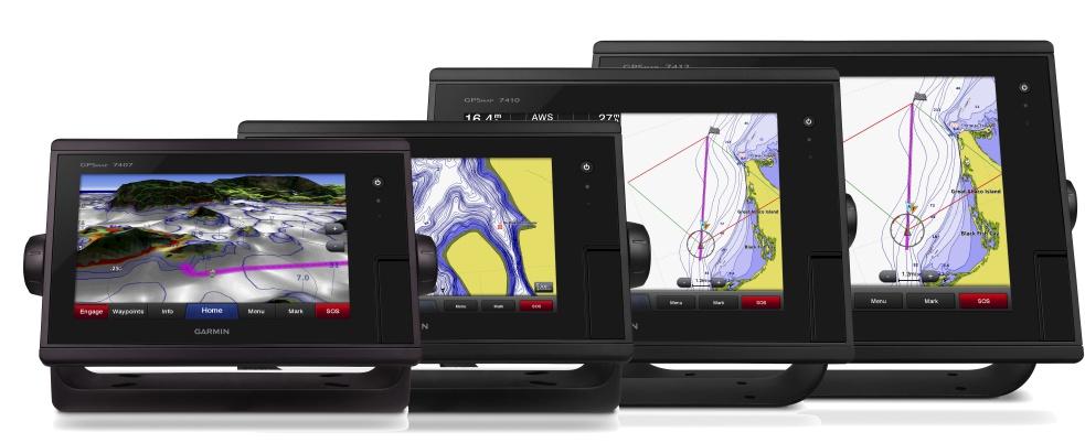 GARMIN 7400-SERIE Snelle multitouchscreen MFD met SailSteer, SailTime, MOB functie en 10 Hz interne GPS/GLonass antenne.