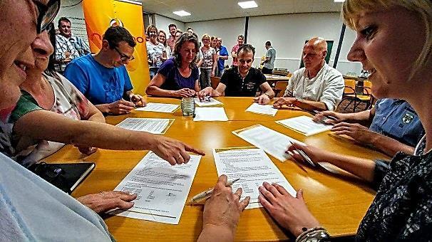 Elke werkgroep had twee tafels ter beschikking met, daarop gereedliggend, een aantal vragen en stellingen. In drie etappes kwamen de groepjes langs de stamtafels van verschillende werkgroepen.