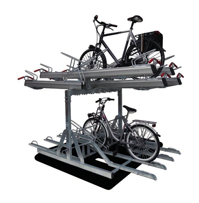 FALCO LEVEL PREMIUM+ FALCOLEVEL PREMIUM+ Het etage-fietsenrek is een gebruiksvriendelijk fietsparkeersysteem waarin twee keer