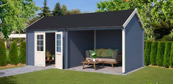 Opties Shingles in gewenste kleur Onze tuinhuizen worden meestal geleverd met een standaard dakbedekking van zwartgrijs dakleer.