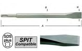 1-4847-25040 (5)x1 L 4841 Hamerbeitel, PRO, *** platte snede, kolf past voor SDS plus en SPIT Voor alle afbraakwerken H artikelnuer 20 250 319