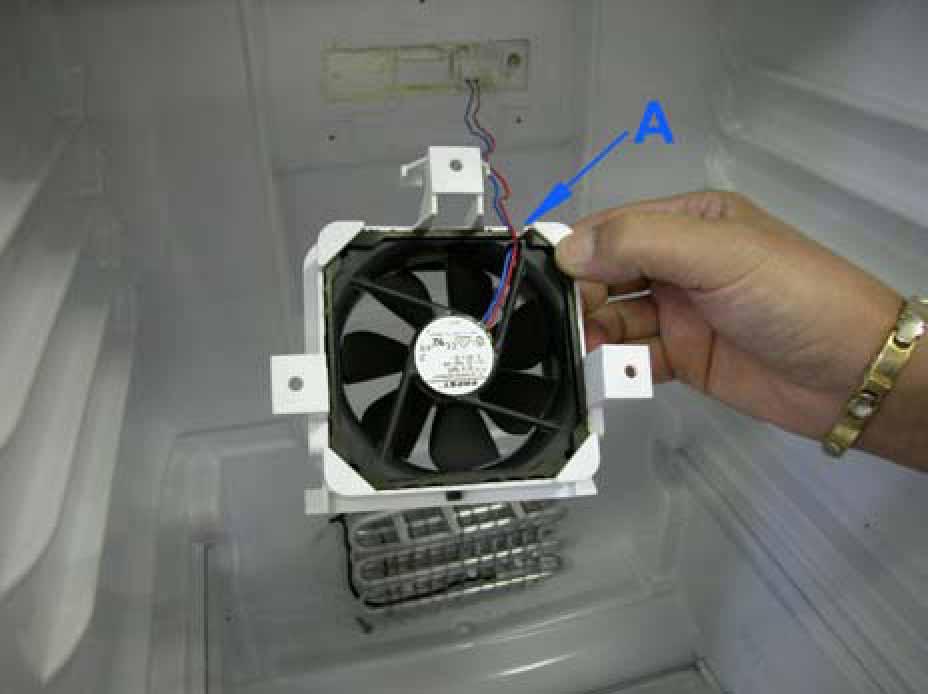 (A) in de ventilatorhouder worden ventilator verwijderen. gestoken. Let op!