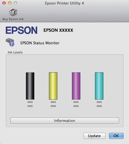 Probleemoplossing voor afdrukken Huidige status: Als de inkt bijna of helemaal op is, verschijnt de knop How to (Hoe) in het venster EPSON Status Monitor 3.