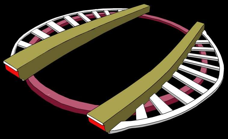 Deze houten ring heet in molenvaktaal de overring.