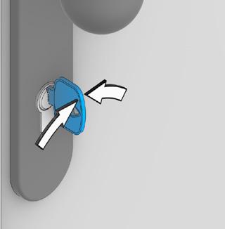 Daarna kunt u de deur via de deurkruk c.q. met de sleutel openen.