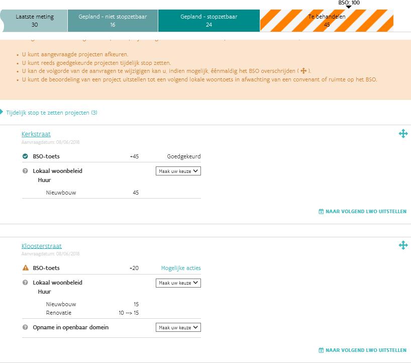 1.7.3 Volgorde aanvragen veranderen, onvoldoende ruimte binnen de BSO-planner/ Convenant Bij het overschrijden van debso-planner of het convenant verschijnt