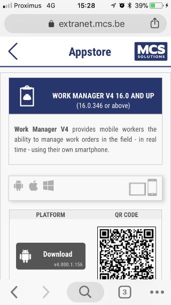be/appstore/ Scroll tot je Work Manager ziet staan en klik op Download MWM 16.