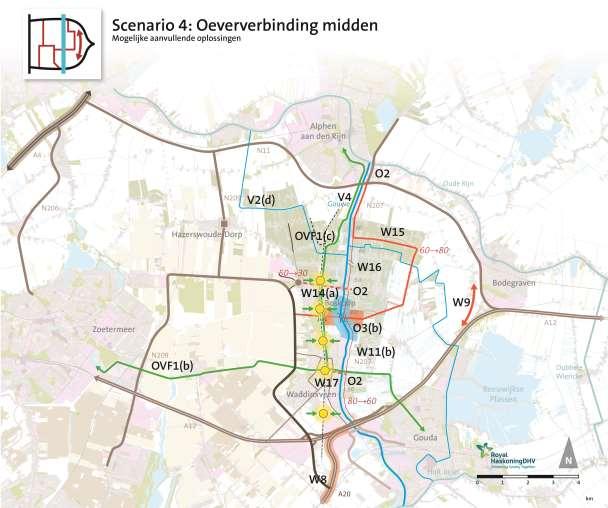 Doel: verbetering van de leefbaarheid in de dorpen Versterken relatie oost-west over de Gouwe, maar nu met aquaduct centraal tussen Boskoop en Waddinxveen: langs de rand van Gouwebos Nieuwe