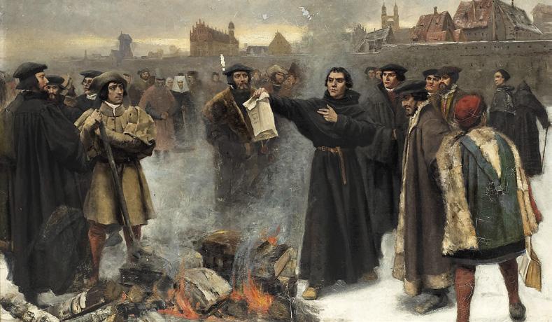 Luther verbrandt de pauselijke bul Priesters hadden verteld over het vagevuur. Dat was een plaats waar gestorvenen gereinigd werden van hun zonden, voordat ze naar de hemel mochten.