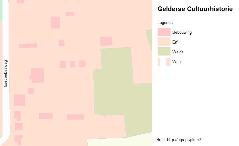 Afbeelding 8: Gelderse Cultuurhistorische Waardenkaart met plangebied in het rode kader (bron: ags.prvgld.