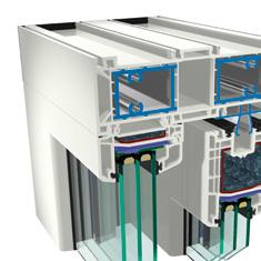 Technische hoogtepunten: + + U f tot 0,95 W/m²K + + innovatieve