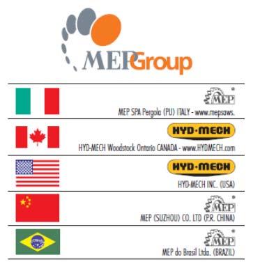 De MEP Groep heeft productie faciliteiten in Italië, Canada, Amerika en China en produceert ongeveer 12.