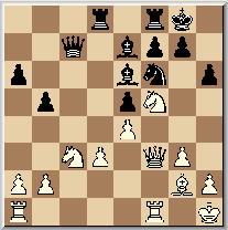 Wit doet het ook niet goed! 5. Db3! is de zet! Zwart moet dan maar kiezen uit: 5, Lxf3? 6. gxf3, Lb4+ 7. Ld2, Lxd2+ 8. Pxd2, exd4 9. cxd5, dxe3 10. fxe3, Pce7 11.