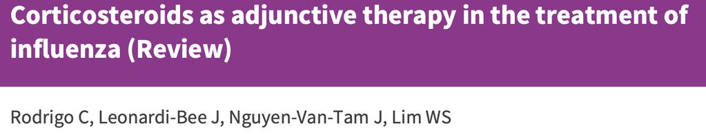 Corticosteroids for CAP Net effect is minimal to