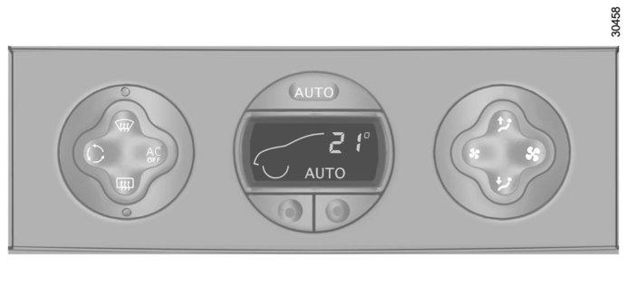 THERMOSTATISCHE AIRCONDITIONING (2/6) 10 Automatische werking Druk op de toets 3. AUTO brandt op het display 4.