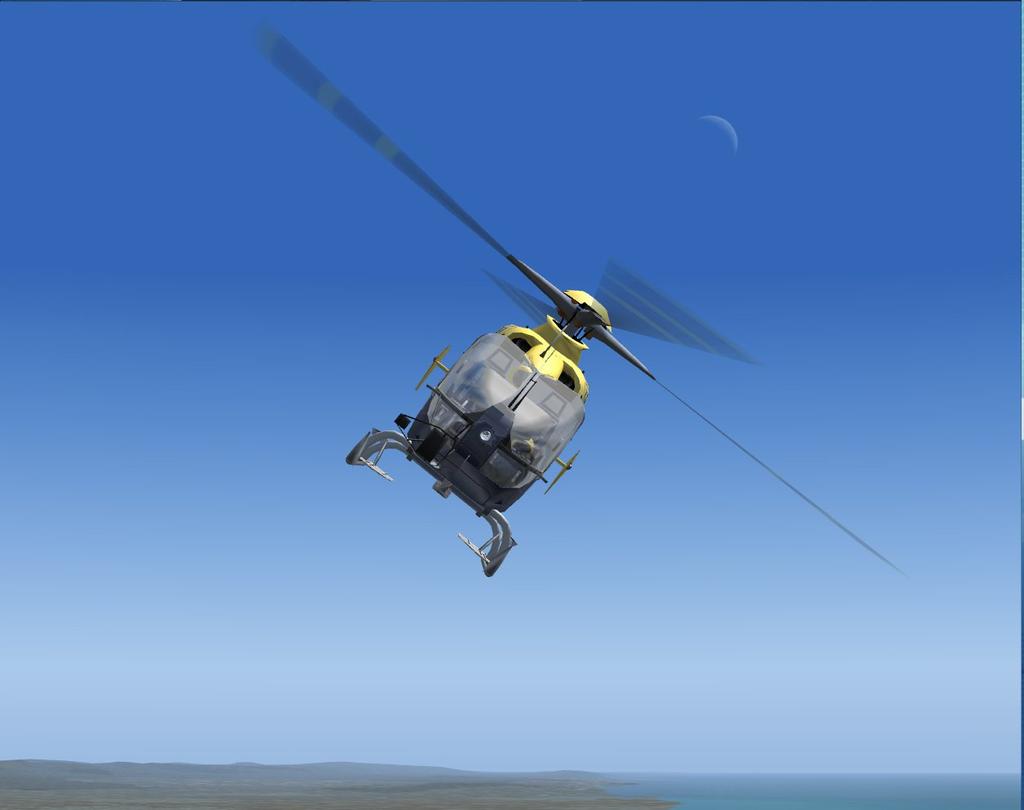 Helikopter in zijwaartse vlucht Verticale