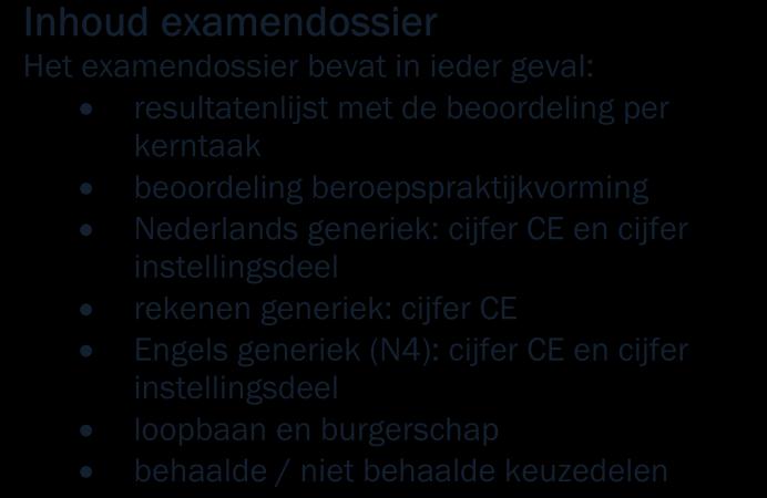 3.4 Bewijzen en resultaten Examendossier Bewijsstukken of examenproducten worden in je examendossier bewaard.