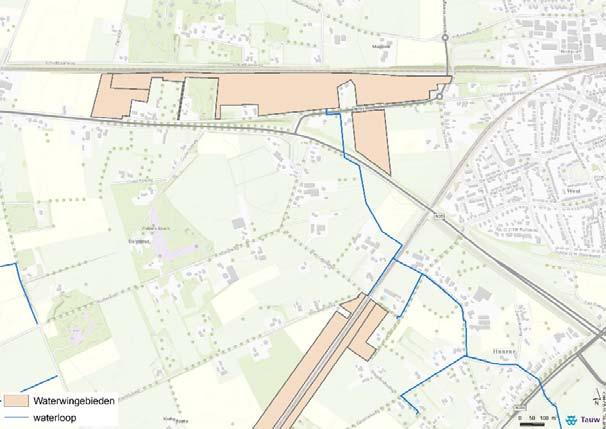 Figuur 4.5 winlocatie Vitens met onderliggende watergang Ten oosten van Nijverdal wordt een ecoduct over de N35 gerealiseerd (figuur 4.6).