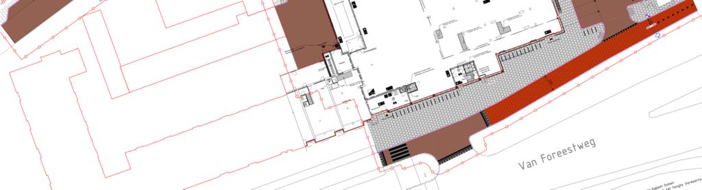 Op de Van Adrichemstraat is voor vijf parkeerplaatsen een parkeervak voorzien, waar er nu sprake is van parkeren op de weg.