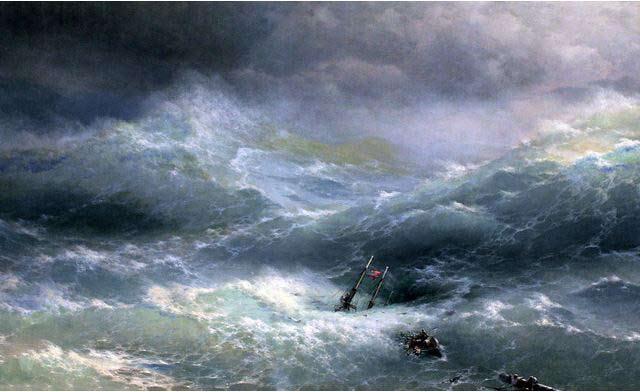 Ivan Aivazovski The wave (1889) 875 x 500 cm