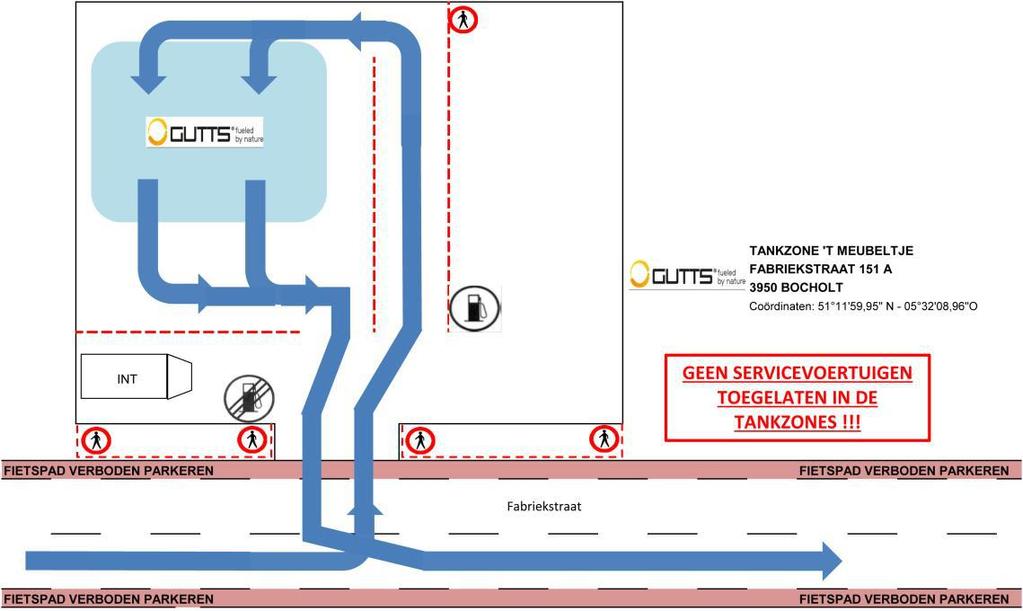 Bijlage 7 Plaats en inrichting refuelling Deckers & Gutts-refuelling Er is één tankzone voorzien op de verbindingsroute tussen KP 2-7-12 en KP 3-8-13: There is one refuelling zone in the road section