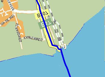 Ga rechtdoor de Rødby-Puttgarden op (na 8.1Km) 06:10:17 Verlaat de veerpont (na 11Km), en NB: wachttijd?