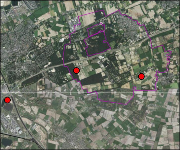 KRW-waterlichaam KRW-meetlocatie Kleine Wetering (NL38_2C) (middelse meetlocatie op de kaart) Groote Wetering (NL38_2H) (loopt aan zuidkant klein stukje door gebied, meest rechter en linker