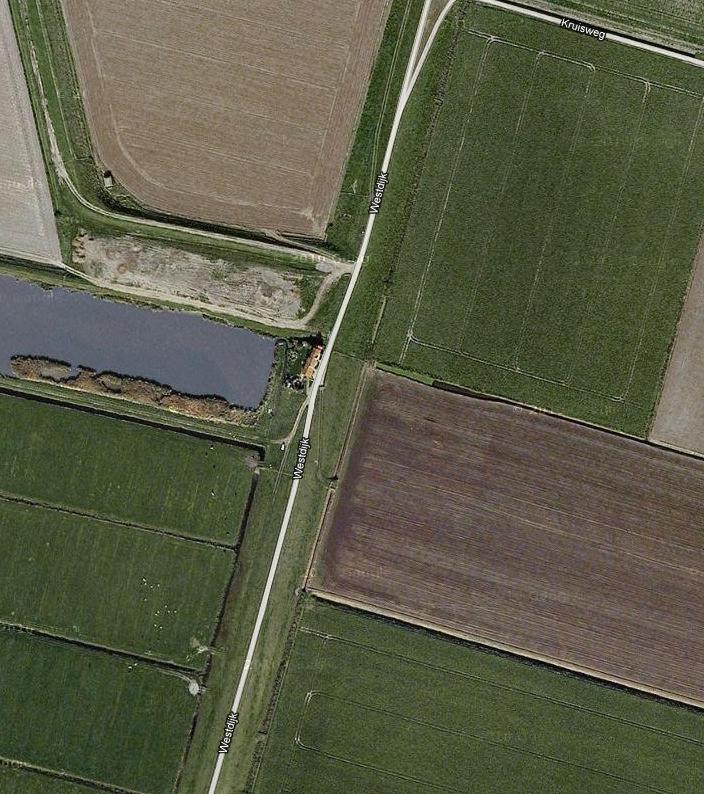 Figuur 1-1. Luchtfoto Westdijk ter hoogte van het huis Westdijk 16.