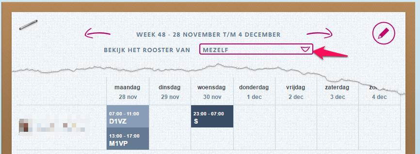 Via het witte printersymbooltje kan je een gedetailleerde planning openen of de planning van het gehele