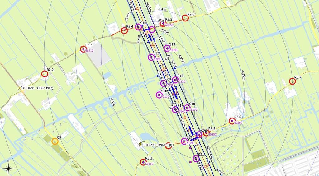 2D. Detail meetnet rondom Verdiepte Ligging - holocene