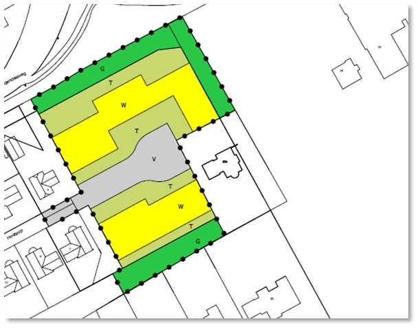 Binnen het huidige bomenbestand is onvoldoende ruimte om de woningen te bouwen en de ontsluitingsweg aan te leggen.