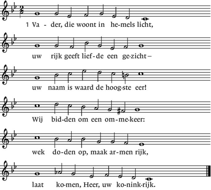 Gebed bij het openen van de Schrift Muzikaal moment door Excelsior Lezing - Lucas 15 : 11 32 2 Uw wil geschiede, goede God, laat ons niet over aan ons lot, bewaar de aarde voor de dood en geef van