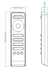 Dimmers, controllers en schakelaars Artikelnummer: 1003 N-RS6 Slanke 4-zone afstandsbediening voor standaard LEDS (120 LEDS/M of 240 LEDS/M) 24V.