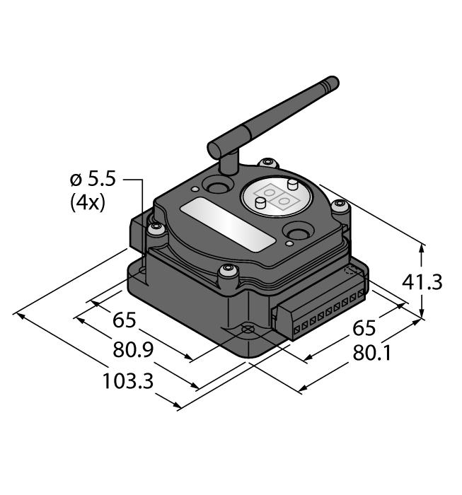 externe antenne (aansluiting RG58 RP- SMA) externe klemmenrij geïntegreerde signaalsterkte-weergave configuratie via DIP-schakelaar Modbus RTU communicatie, RS485 interface naar keuze aansluiting van