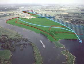 Wolfswaard R21-1 Wolfswaard is een relatief brede uiterwaard bestaande uit een open cultuurlandschap met afwisselend kaden en plassen en enkele bomen en struiken.