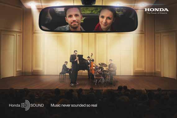 HONDA 3D SOUND We willen allemaal dat het audiosysteem van onze auto de muziek van onze favoriete artiesten getrouw weergeeft.