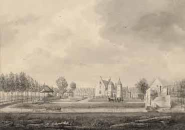 308 Kasteel Popkensburg in Sint Laurens. Kopie van een zeventiende-eeuws schilderij door J.H. Reijgers, 1822.