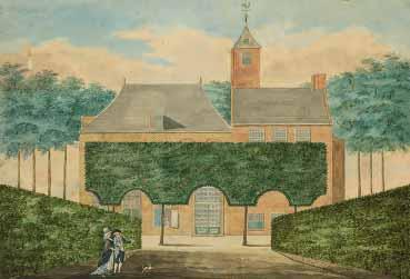 310 Het Huis ter Linde bij Ritthem. Tekening door de latere eigenaar Zacharias Paspoort, 1789. tegenwoordig maar twee, St. Jan ten Heere en Hazenberg; de overige zijn gesloopt.