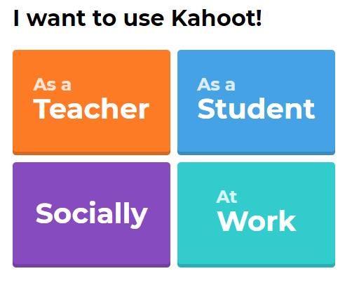 Een account aanmaken als docent 1/2 Stap 1 Ga naar de website getkahoot.com. Rechts bovenin het scherm kunt u de volgende keuze maken: - Indien u al een Kahoot-account hebt, klikt u op Log in.