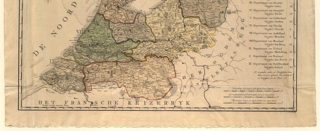 Lodewijk Napoleon als koning. De oude provinciegrenzen worden dan weer in ere hersteld en Maas en Waal behoort weer tot Gelderland, zij het dat dan sprake is van het 'Departement Gelderland'.