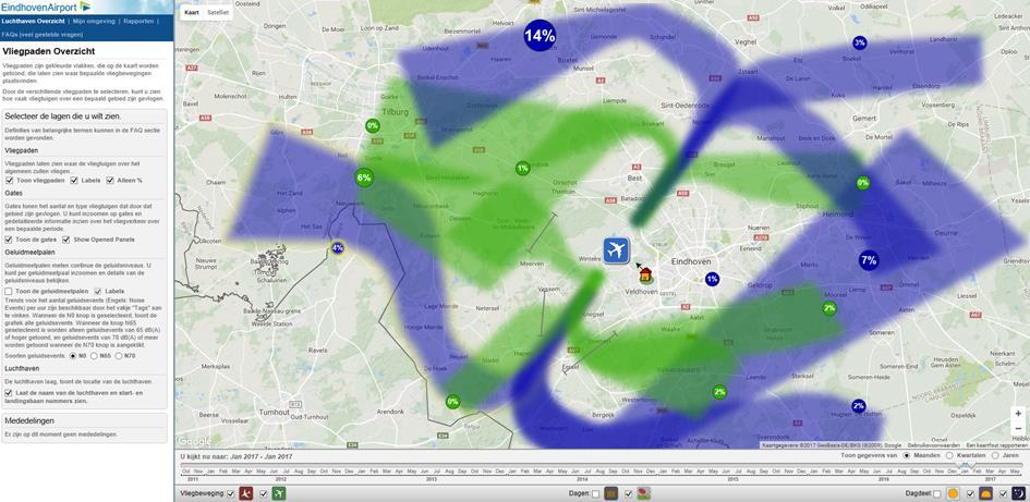 Handleiding Met het My Neighbourhood-systeem van Eindhoven Airport kunt u historische informatie opvragen over het gebruik van de luchthaven.