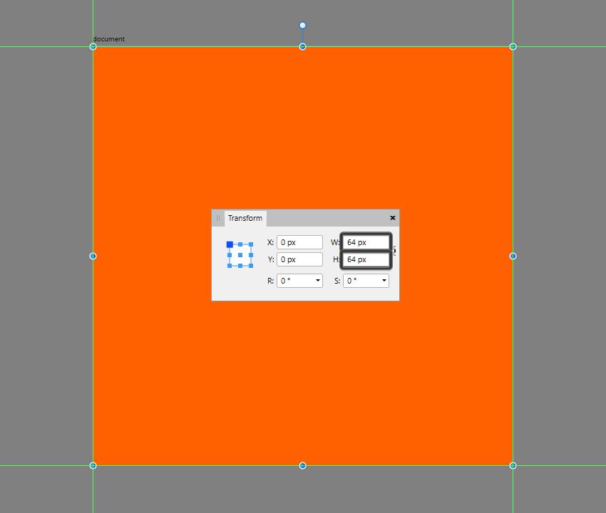 Stap 2 Voeg nog een kleiner 56 x 56 px- vierkant toe, dat we zullen kleuren met #FFFFFF en dan positioneren naar het midden