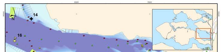 Veiligheidsbuffer Oesterdam Oosterschelde 10 juni 2013 3.2.2 Sub-tidaal In het gebied onder de laagwaterlijn zijn golfhoogtes gemeten mbv RDI golfmeet ADCP s.