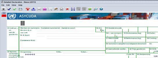 D te klikken Figuur 27: tabblad aangifteformulier Met het ASYCUDA World aangifte formulier op uw scherm klik u op het icoontje [ ], Artikel Toevoegen.