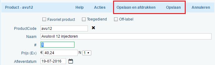 22 Focus gebruik <enter> bij toevoegen producten aan V&O Indien men producten toevoegt aan een V&O lag bij het productenscherm de actiefocus na het gebruik van <ENTER> op de knop opslaan.