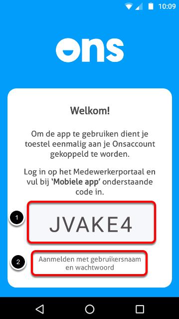 Bij het openen van een ongekoppelde app, verschijnt onderstaand scherm.