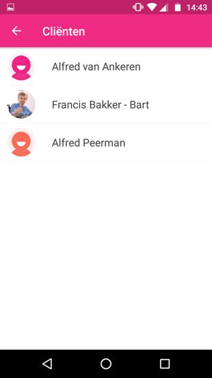 Cliëntinformatie in de Nedap Ons app Overzicht van cliënten Het cliëntenscherm bevat een lijst van jouw cliënten.